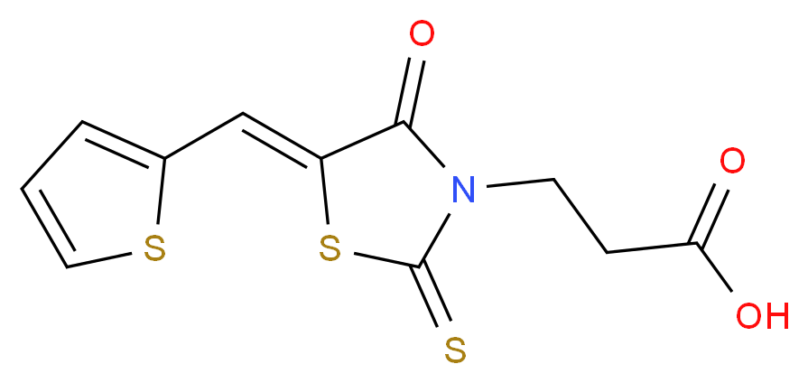 3-(4-Oxo-5-thiophen-2-ylmethylene-2-thioxo-thiazolidin-3-yl)-propionic acid_Molecular_structure_CAS_)