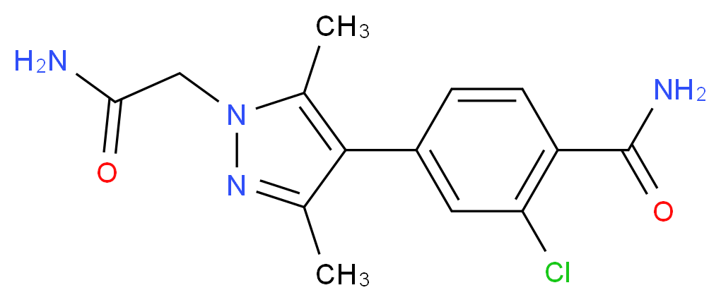 4-[1-(2-amino-2-oxoethyl)-3,5-dimethyl-1H-pyrazol-4-yl]-2-chlorobenzamide_Molecular_structure_CAS_)