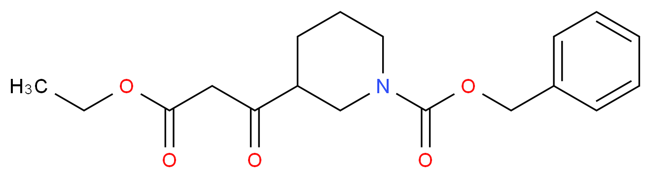 3-(2-ETHOXYCARBONYL-ACETYL)-PIPERIDINE-1-CARBOXYLIC ACID BENZYL ESTER_Molecular_structure_CAS_672323-13-6)