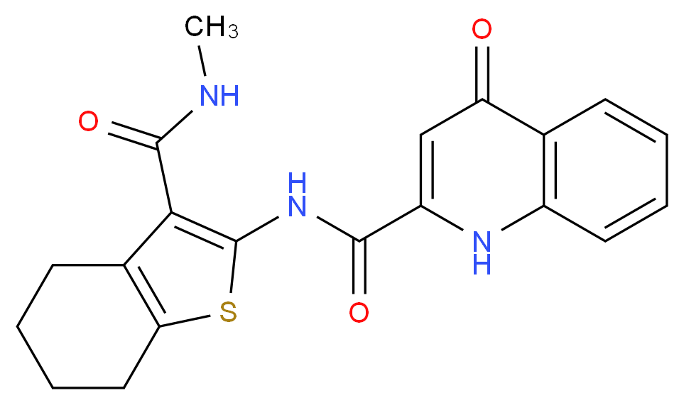 N-{3-[(methylamino)carbonyl]-4,5,6,7-tetrahydro-1-benzothien-2-yl}-4-oxo-1,4-dihydroquinoline-2-carboxamide_Molecular_structure_CAS_)