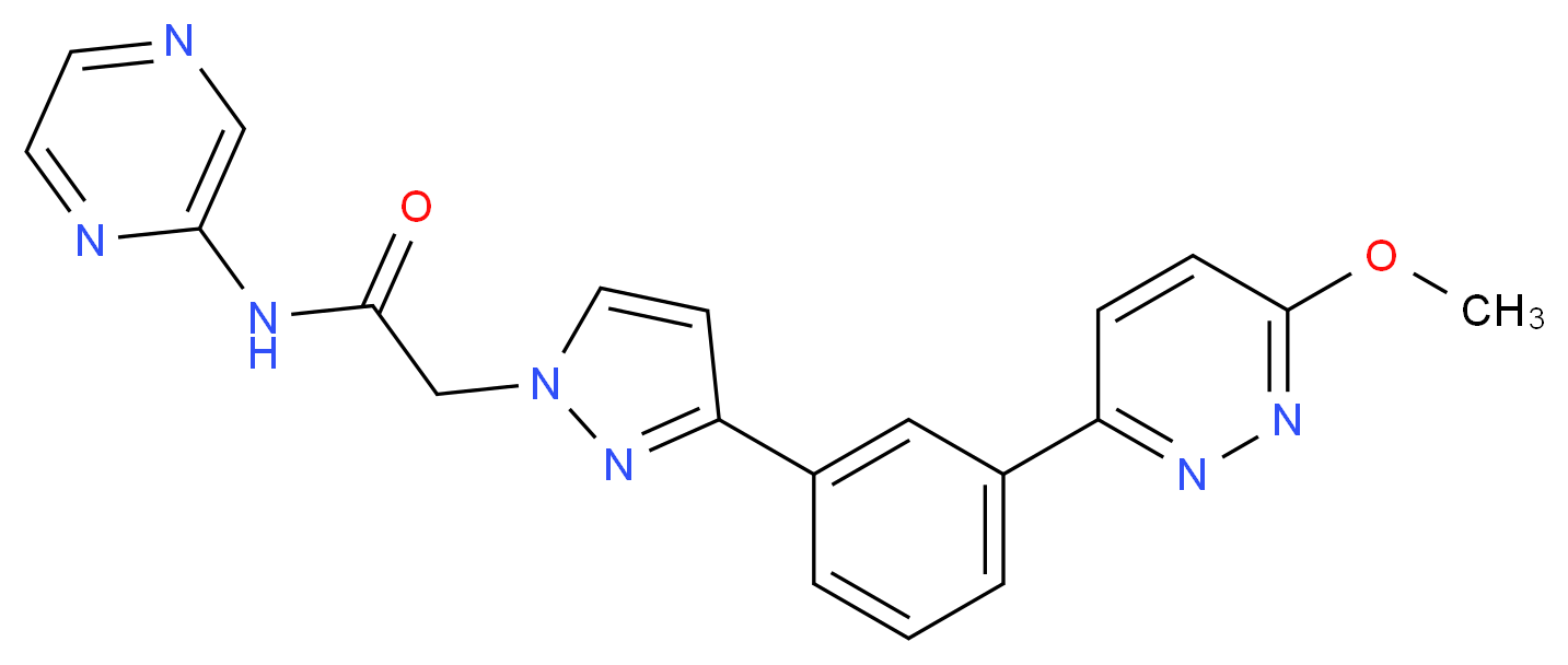 2-{3-[3-(6-methoxy-3-pyridazinyl)phenyl]-1H-pyrazol-1-yl}-N-2-pyrazinylacetamide_Molecular_structure_CAS_)
