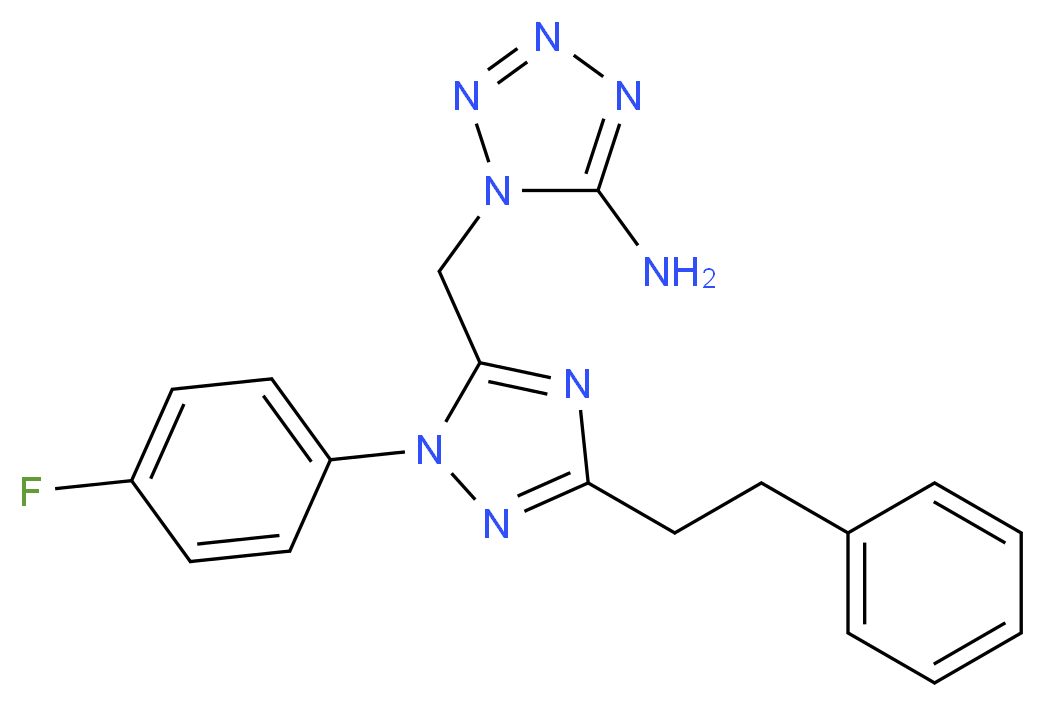 1-{[1-(4-fluorophenyl)-3-(2-phenylethyl)-1H-1,2,4-triazol-5-yl]methyl}-1H-tetrazol-5-amine_Molecular_structure_CAS_)