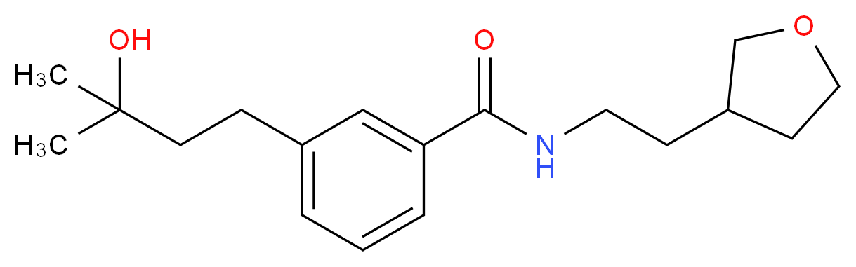3-(3-hydroxy-3-methylbutyl)-N-[2-(tetrahydro-3-furanyl)ethyl]benzamide_Molecular_structure_CAS_)