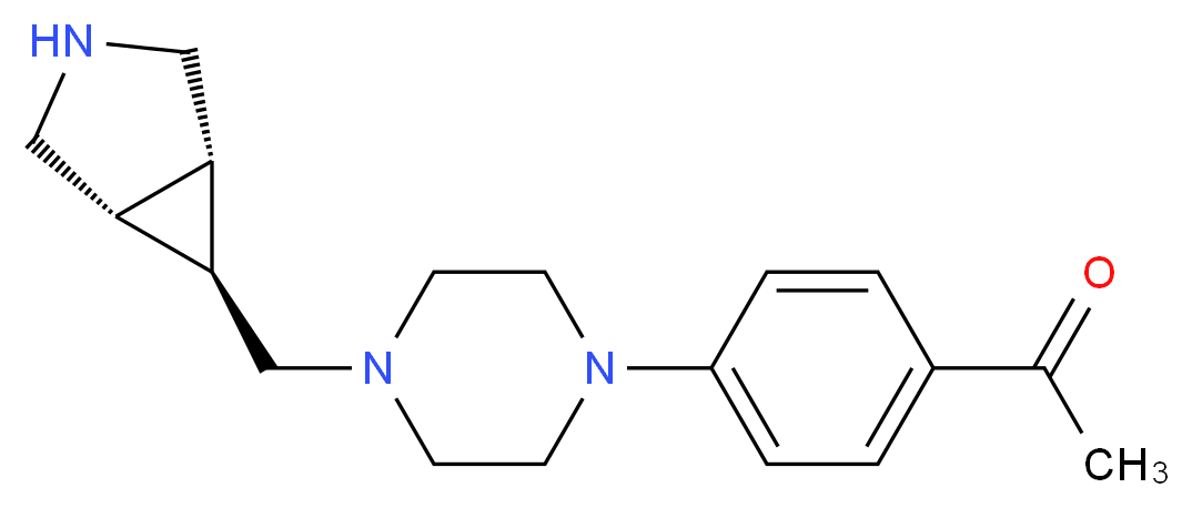 1-(4-{4-[(1R*,5S*,6r*)-3-azabicyclo[3.1.0]hex-6-ylmethyl]piperazin-1-yl}phenyl)ethanone_Molecular_structure_CAS_)