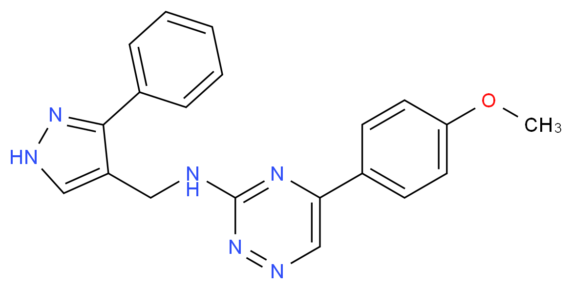 5-(4-methoxyphenyl)-N-[(3-phenyl-1H-pyrazol-4-yl)methyl]-1,2,4-triazin-3-amine_Molecular_structure_CAS_)