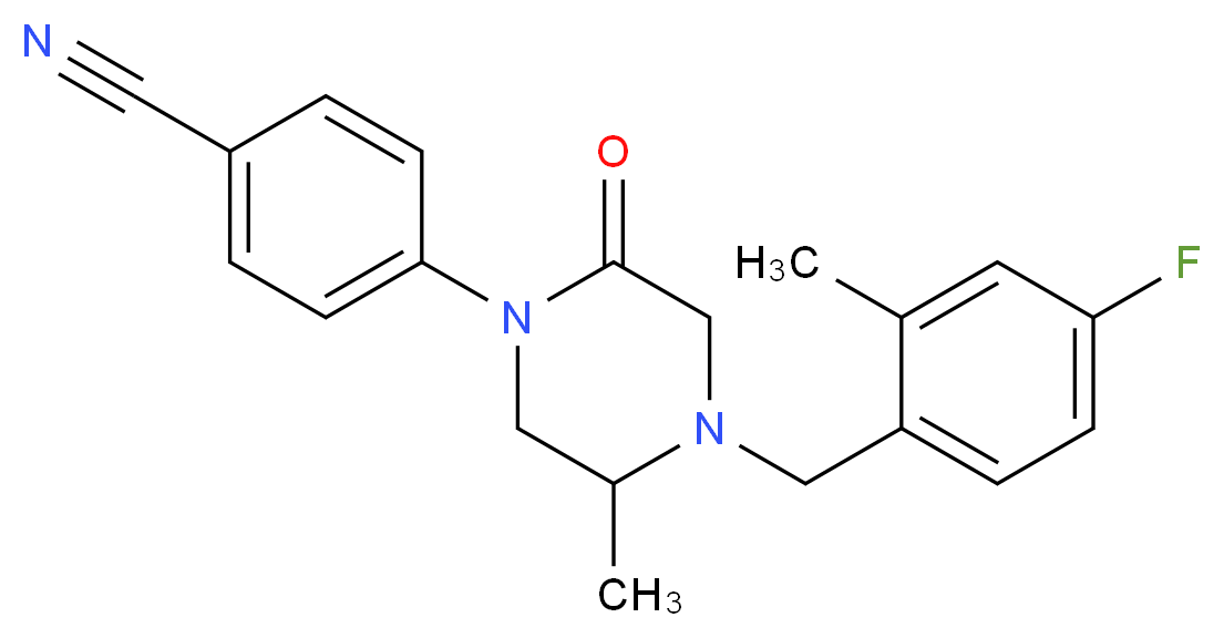 4-[4-(4-fluoro-2-methylbenzyl)-5-methyl-2-oxo-1-piperazinyl]benzonitrile_Molecular_structure_CAS_)