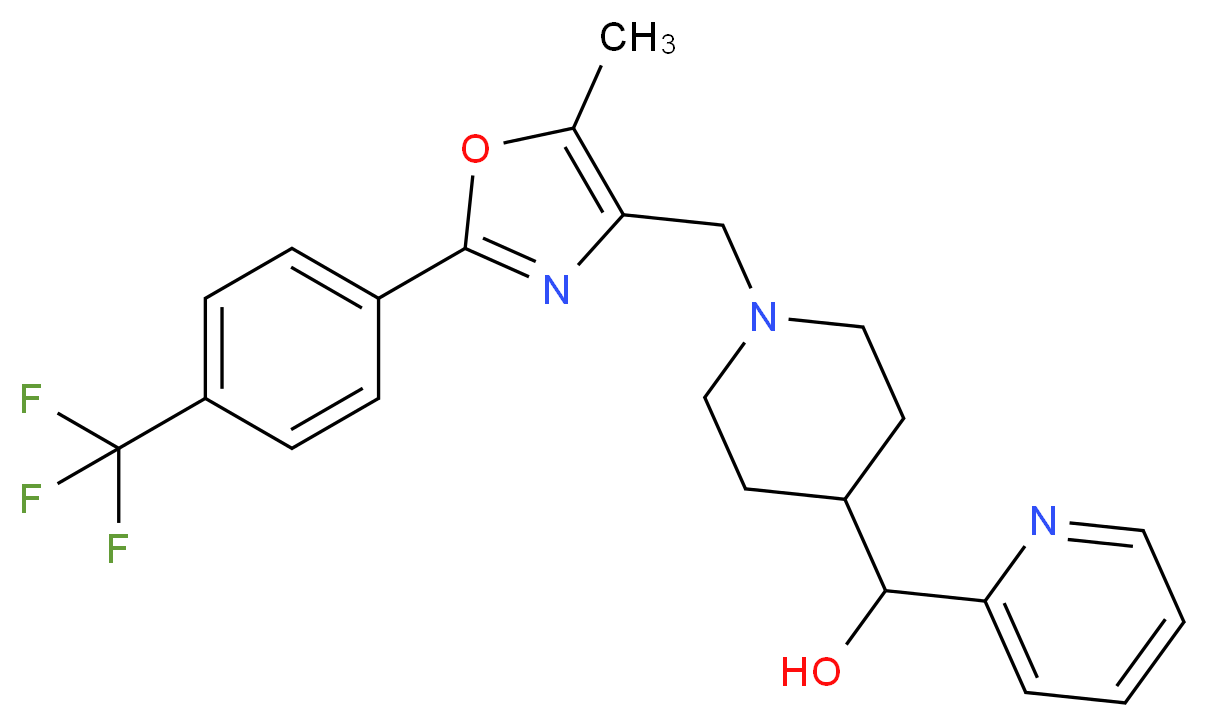 [1-({5-methyl-2-[4-(trifluoromethyl)phenyl]-1,3-oxazol-4-yl}methyl)-4-piperidinyl](2-pyridinyl)methanol_Molecular_structure_CAS_)