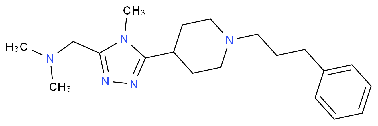 N,N-dimethyl-1-{4-methyl-5-[1-(3-phenylpropyl)piperidin-4-yl]-4H-1,2,4-triazol-3-yl}methanamine_Molecular_structure_CAS_)