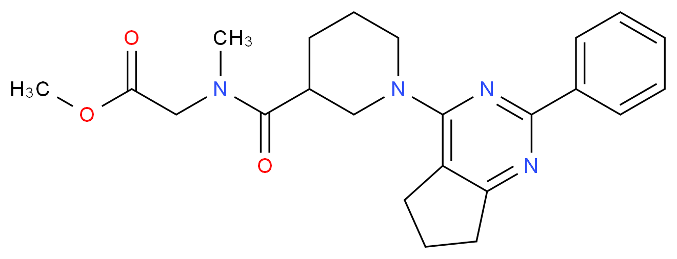 methyl N-methyl-N-{[1-(2-phenyl-6,7-dihydro-5H-cyclopenta[d]pyrimidin-4-yl)-3-piperidinyl]carbonyl}glycinate_Molecular_structure_CAS_)