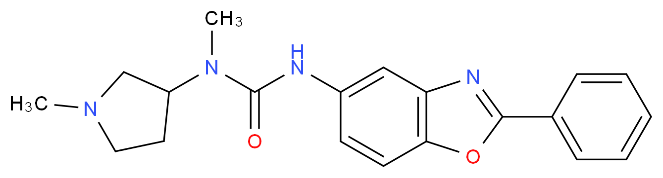N-methyl-N-(1-methylpyrrolidin-3-yl)-N'-(2-phenyl-1,3-benzoxazol-5-yl)urea_Molecular_structure_CAS_)