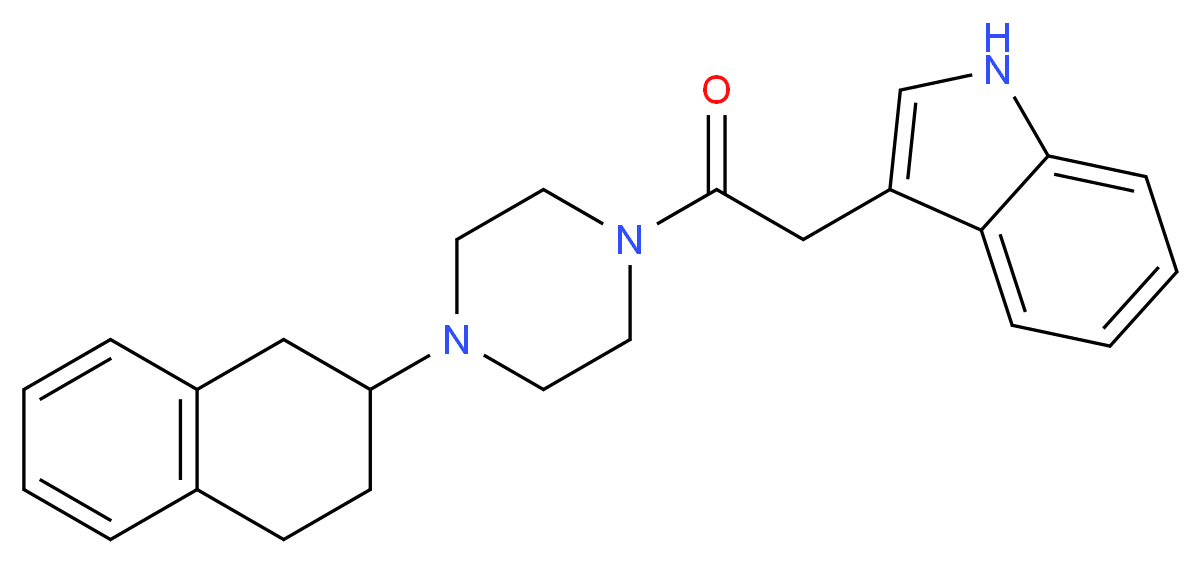 3-{2-oxo-2-[4-(1,2,3,4-tetrahydronaphthalen-2-yl)piperazin-1-yl]ethyl}-1H-indole_Molecular_structure_CAS_)