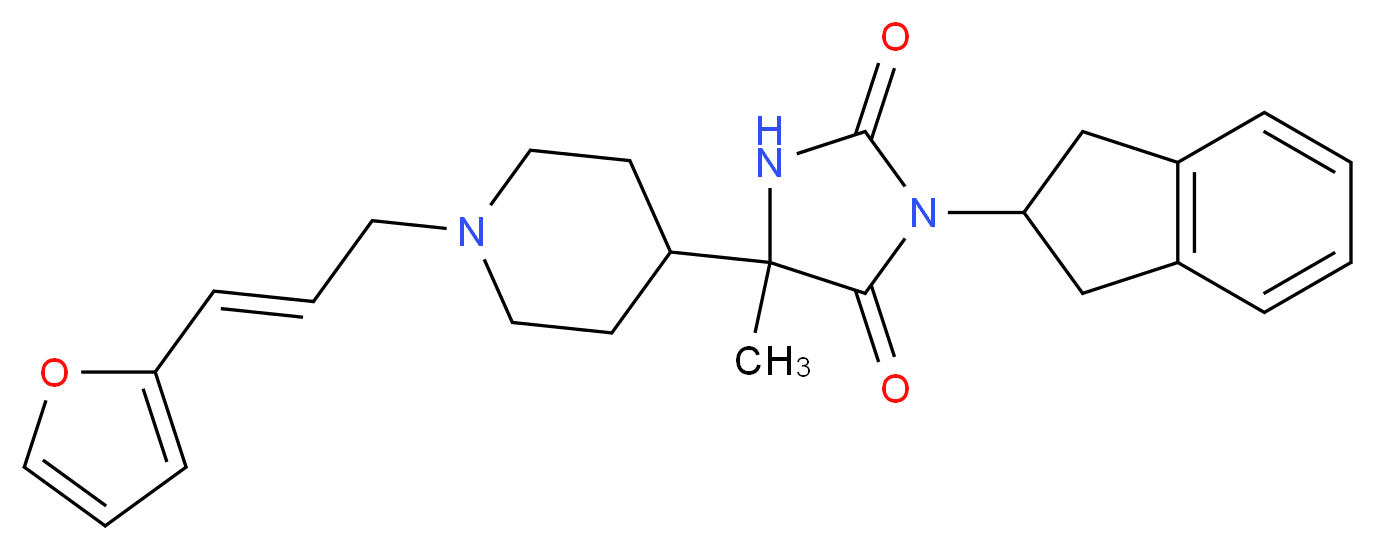 3-(2,3-dihydro-1H-inden-2-yl)-5-{1-[(2E)-3-(2-furyl)-2-propen-1-yl]-4-piperidinyl}-5-methyl-2,4-imidazolidinedione_Molecular_structure_CAS_)