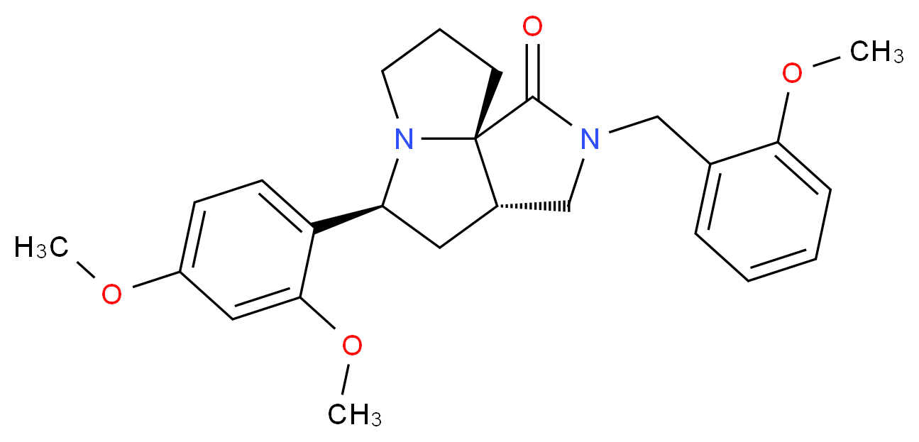 (3aS*,5S*,9aS*)-5-(2,4-dimethoxyphenyl)-2-(2-methoxybenzyl)hexahydro-7H-pyrrolo[3,4-g]pyrrolizin-1(2H)-one_Molecular_structure_CAS_)