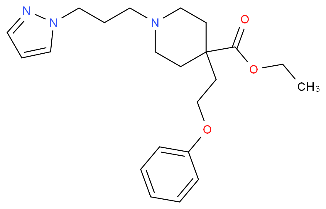 ethyl 4-(2-phenoxyethyl)-1-[3-(1H-pyrazol-1-yl)propyl]-4-piperidinecarboxylate_Molecular_structure_CAS_)
