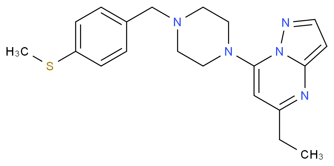 5-ethyl-7-{4-[4-(methylthio)benzyl]piperazin-1-yl}pyrazolo[1,5-a]pyrimidine_Molecular_structure_CAS_)
