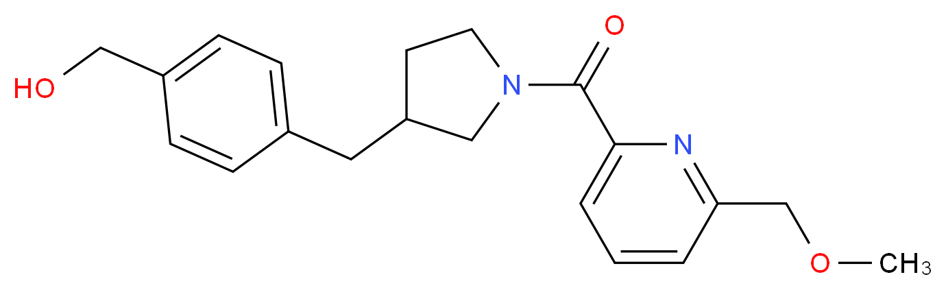 {4-[(1-{[6-(methoxymethyl)pyridin-2-yl]carbonyl}pyrrolidin-3-yl)methyl]phenyl}methanol_Molecular_structure_CAS_)