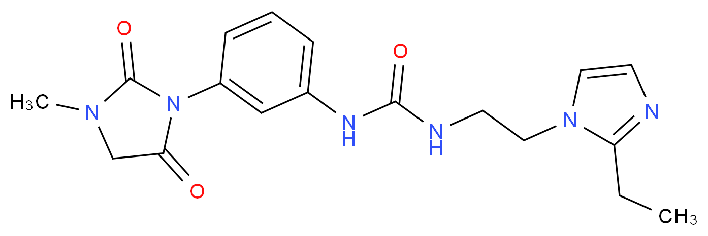 N-[2-(2-ethyl-1H-imidazol-1-yl)ethyl]-N'-[3-(3-methyl-2,5-dioxoimidazolidin-1-yl)phenyl]urea_Molecular_structure_CAS_)