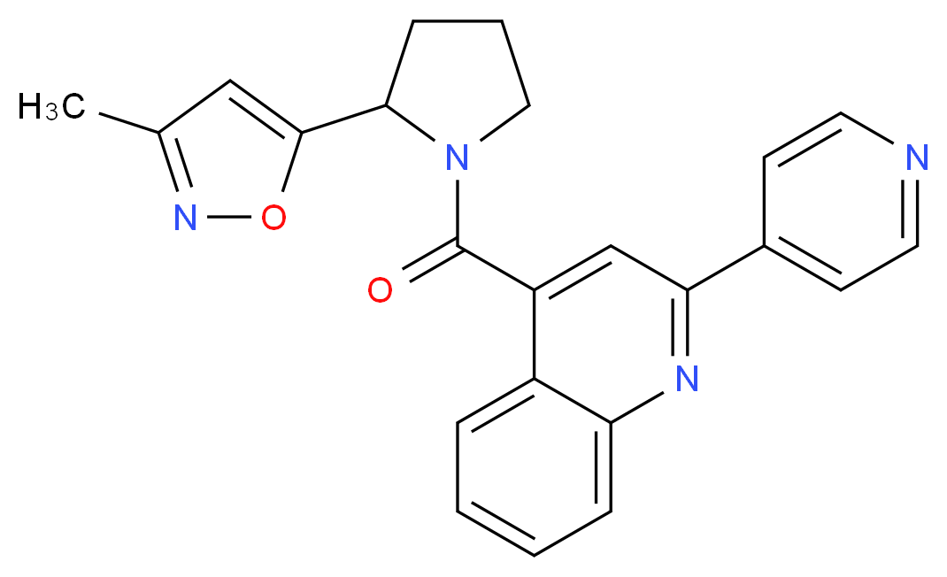 4-{[2-(3-methyl-5-isoxazolyl)-1-pyrrolidinyl]carbonyl}-2-(4-pyridinyl)quinoline_Molecular_structure_CAS_)
