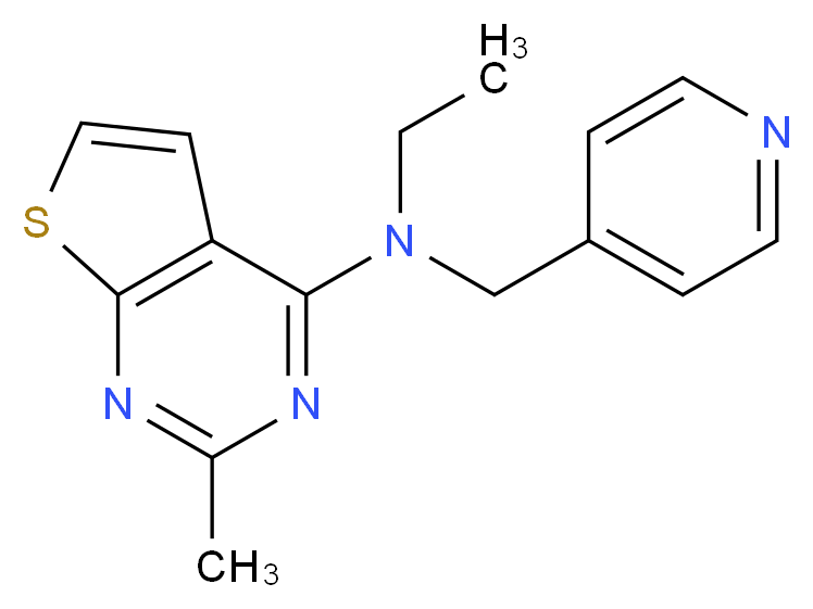 N-ethyl-2-methyl-N-(pyridin-4-ylmethyl)thieno[2,3-d]pyrimidin-4-amine_Molecular_structure_CAS_)