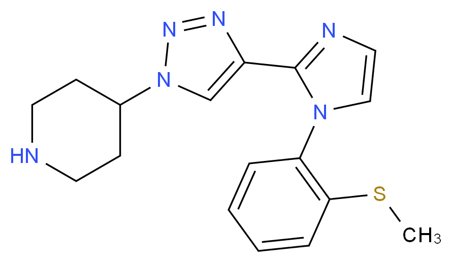 4-(4-{1-[2-(methylthio)phenyl]-1H-imidazol-2-yl}-1H-1,2,3-triazol-1-yl)piperidine_Molecular_structure_CAS_)