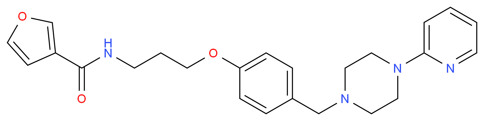 N-[3-(4-{[4-(2-pyridinyl)-1-piperazinyl]methyl}phenoxy)propyl]-3-furamide_Molecular_structure_CAS_)