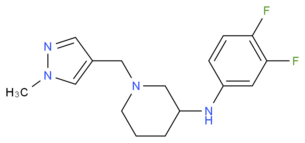 N-(3,4-difluorophenyl)-1-[(1-methyl-1H-pyrazol-4-yl)methyl]-3-piperidinamine_Molecular_structure_CAS_)