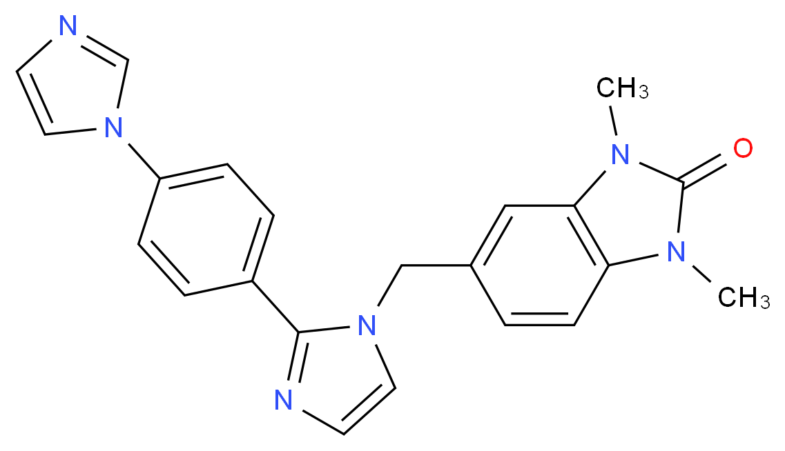 5-({2-[4-(1H-imidazol-1-yl)phenyl]-1H-imidazol-1-yl}methyl)-1,3-dimethyl-1,3-dihydro-2H-benzimidazol-2-one_Molecular_structure_CAS_)
