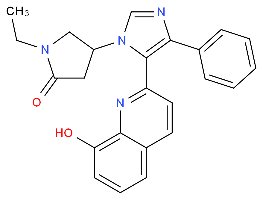 1-ethyl-4-[5-(8-hydroxyquinolin-2-yl)-4-phenyl-1H-imidazol-1-yl]pyrrolidin-2-one_Molecular_structure_CAS_)
