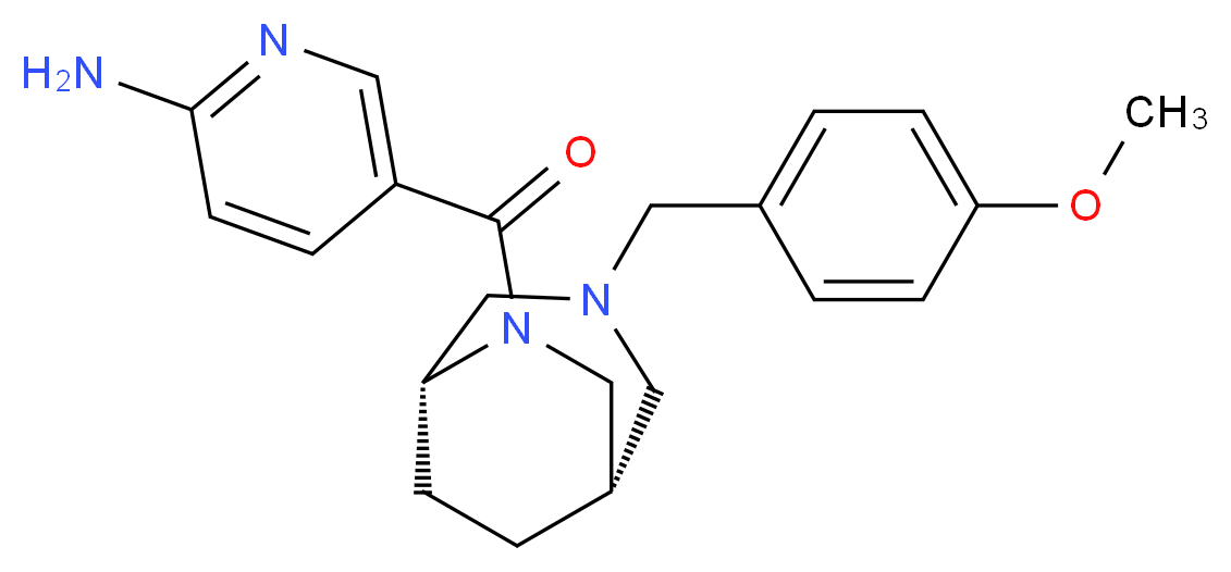 5-{[(1S*,5R*)-3-(4-methoxybenzyl)-3,6-diazabicyclo[3.2.2]non-6-yl]carbonyl}-2-pyridinamine_Molecular_structure_CAS_)