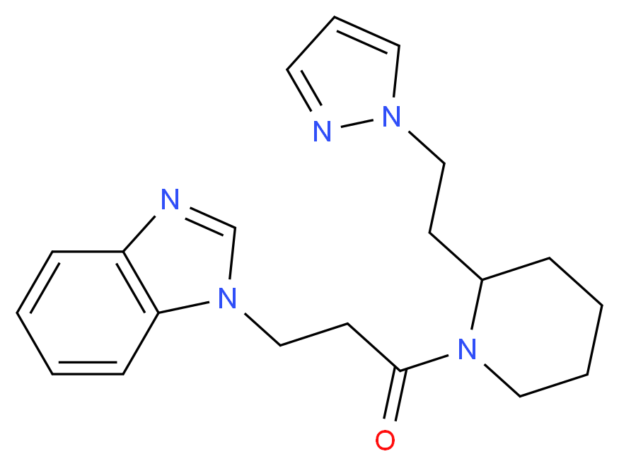 1-(3-oxo-3-{2-[2-(1H-pyrazol-1-yl)ethyl]-1-piperidinyl}propyl)-1H-benzimidazole_Molecular_structure_CAS_)