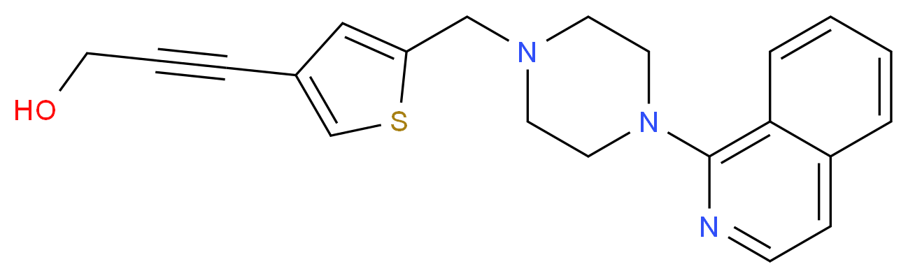 3-{5-[(4-isoquinolin-1-ylpiperazin-1-yl)methyl]-3-thienyl}prop-2-yn-1-ol_Molecular_structure_CAS_)