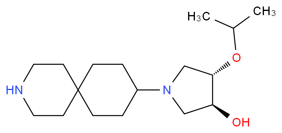 (3S*,4S*)-1-(3-azaspiro[5.5]undec-9-yl)-4-isopropoxypyrrolidin-3-ol_Molecular_structure_CAS_)
