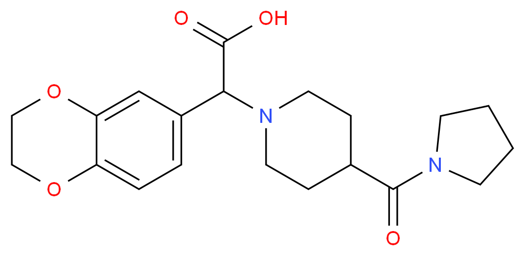 2,3-dihydro-1,4-benzodioxin-6-yl[4-(pyrrolidin-1-ylcarbonyl)piperidin-1-yl]acetic acid_Molecular_structure_CAS_)