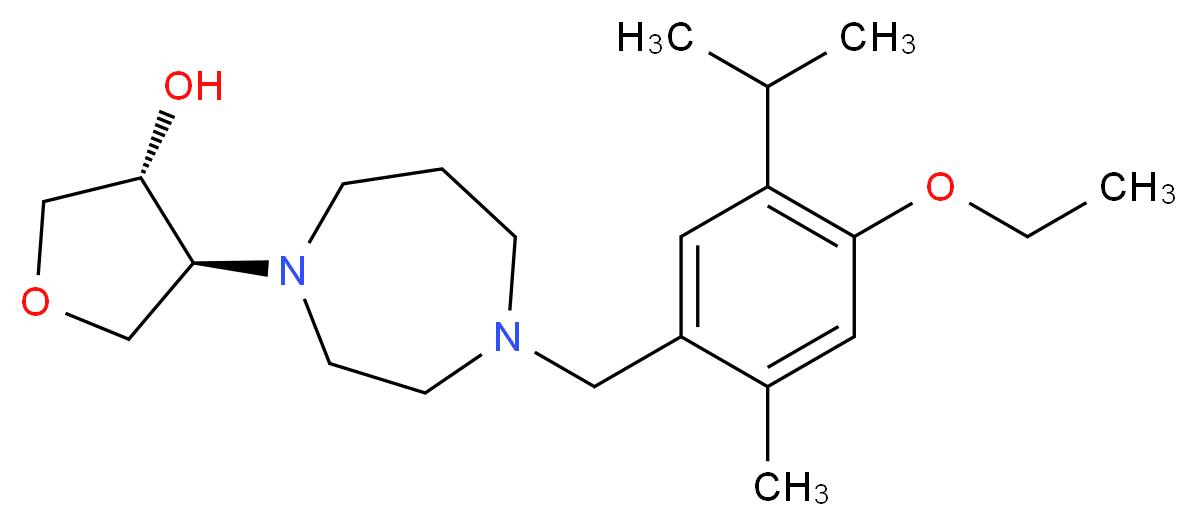 (3R*,4S*)-4-[4-(4-ethoxy-5-isopropyl-2-methylbenzyl)-1,4-diazepan-1-yl]tetrahydrofuran-3-ol_Molecular_structure_CAS_)