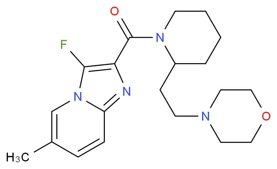 3-fluoro-6-methyl-2-({2-[2-(4-morpholinyl)ethyl]-1-piperidinyl}carbonyl)imidazo[1,2-a]pyridine_Molecular_structure_CAS_)