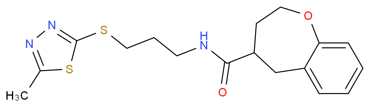 N-{3-[(5-methyl-1,3,4-thiadiazol-2-yl)thio]propyl}-2,3,4,5-tetrahydro-1-benzoxepine-4-carboxamide_Molecular_structure_CAS_)