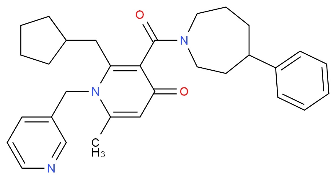 2-(cyclopentylmethyl)-6-methyl-3-[(4-phenyl-1-azepanyl)carbonyl]-1-(3-pyridinylmethyl)-4(1H)-pyridinone_Molecular_structure_CAS_)