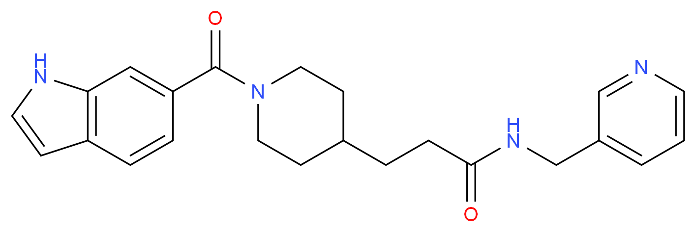 3-[1-(1H-indol-6-ylcarbonyl)-4-piperidinyl]-N-(3-pyridinylmethyl)propanamide_Molecular_structure_CAS_)