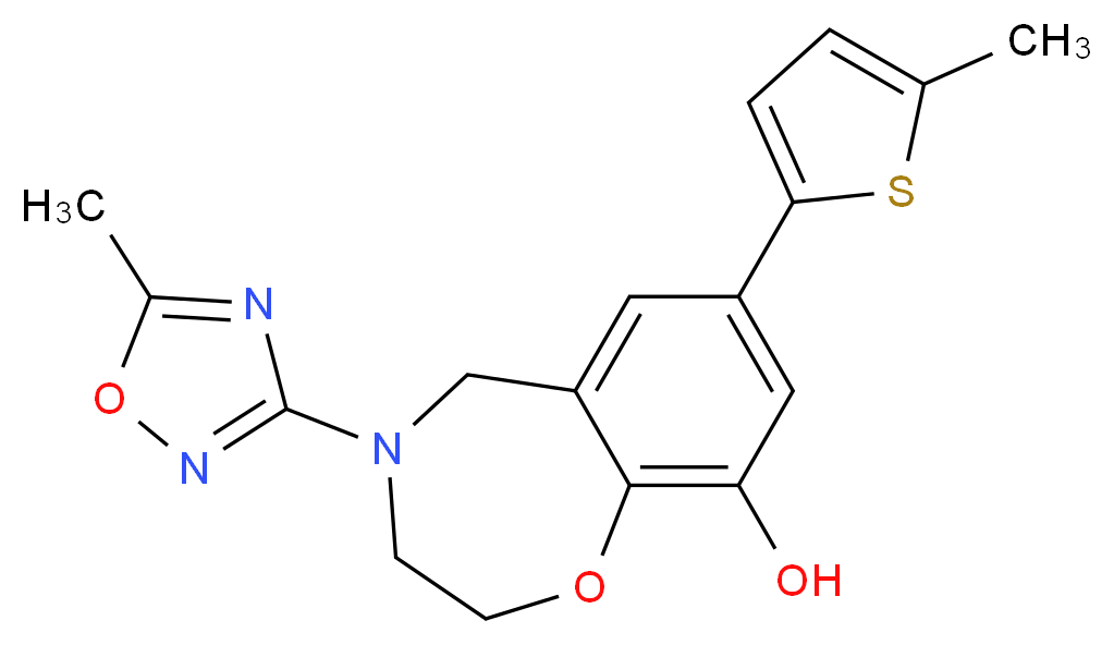 4-(5-methyl-1,2,4-oxadiazol-3-yl)-7-(5-methyl-2-thienyl)-2,3,4,5-tetrahydro-1,4-benzoxazepin-9-ol_Molecular_structure_CAS_)