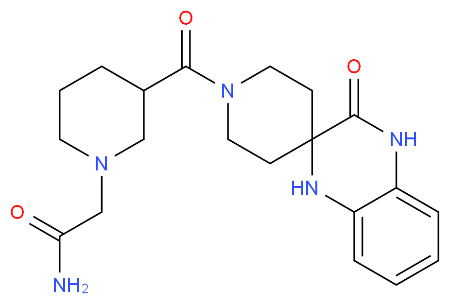 2-{3-[(3'-oxo-3',4'-dihydro-1H,1'H-spiro[piperidine-4,2'-quinoxalin]-1-yl)carbonyl]-1-piperidinyl}acetamide_Molecular_structure_CAS_)