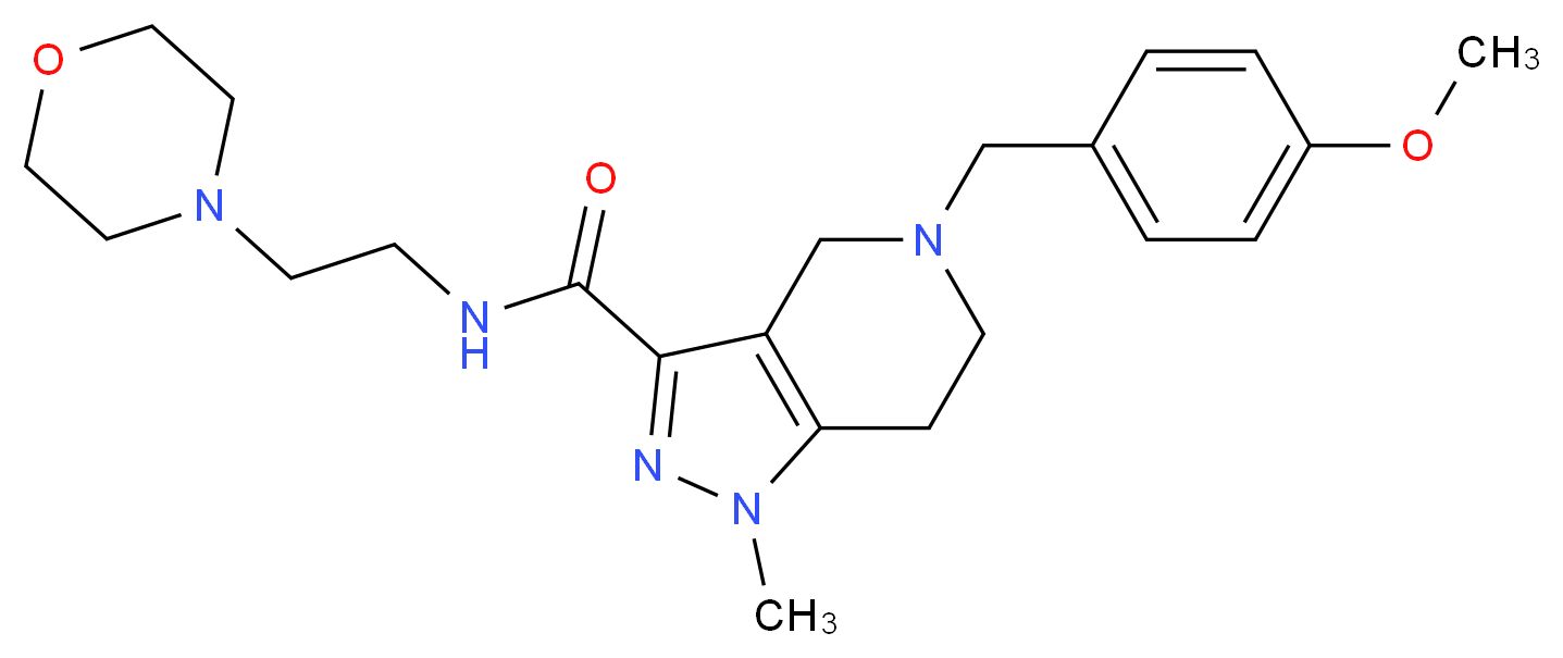 5-(4-methoxybenzyl)-1-methyl-N-[2-(4-morpholinyl)ethyl]-4,5,6,7-tetrahydro-1H-pyrazolo[4,3-c]pyridine-3-carboxamide_Molecular_structure_CAS_)