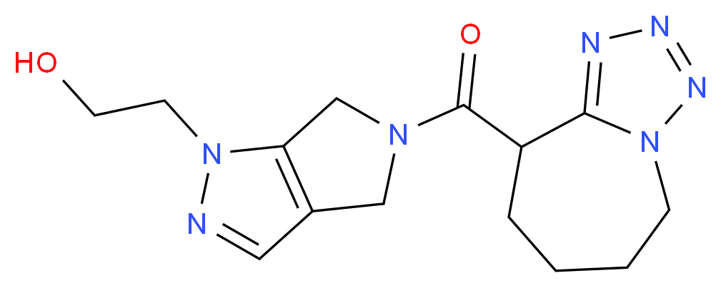 2-[5-(6,7,8,9-tetrahydro-5H-tetrazolo[1,5-a]azepin-9-ylcarbonyl)-5,6-dihydropyrrolo[3,4-c]pyrazol-1(4H)-yl]ethanol_Molecular_structure_CAS_)