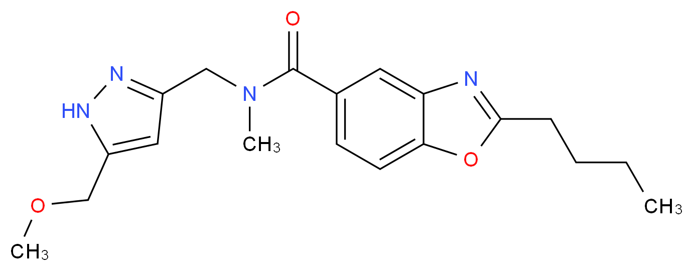 2-butyl-N-{[5-(methoxymethyl)-1H-pyrazol-3-yl]methyl}-N-methyl-1,3-benzoxazole-5-carboxamide_Molecular_structure_CAS_)