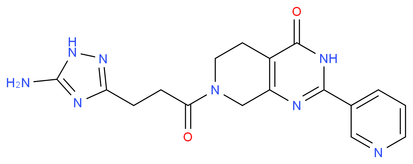 7-[3-(5-amino-1H-1,2,4-triazol-3-yl)propanoyl]-2-(3-pyridinyl)-5,6,7,8-tetrahydropyrido[3,4-d]pyrimidin-4(3H)-one_Molecular_structure_CAS_)