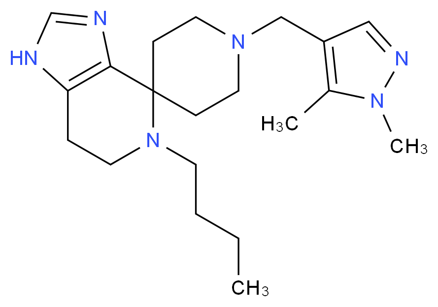 5-butyl-1'-[(1,5-dimethyl-1H-pyrazol-4-yl)methyl]-1,5,6,7-tetrahydrospiro[imidazo[4,5-c]pyridine-4,4'-piperidine]_Molecular_structure_CAS_)