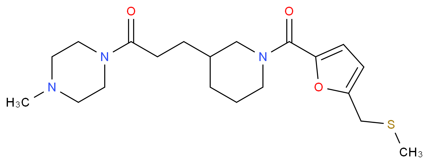 1-methyl-4-[3-(1-{5-[(methylthio)methyl]-2-furoyl}-3-piperidinyl)propanoyl]piperazine_Molecular_structure_CAS_)