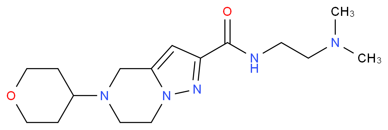 N-[2-(dimethylamino)ethyl]-5-(tetrahydro-2H-pyran-4-yl)-4,5,6,7-tetrahydropyrazolo[1,5-a]pyrazine-2-carboxamide_Molecular_structure_CAS_)