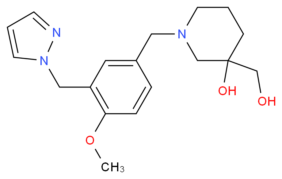 3-(hydroxymethyl)-1-[4-methoxy-3-(1H-pyrazol-1-ylmethyl)benzyl]-3-piperidinol_Molecular_structure_CAS_)