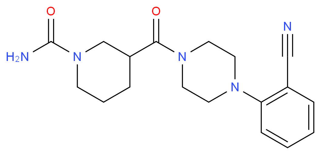3-{[4-(2-cyanophenyl)-1-piperazinyl]carbonyl}-1-piperidinecarboxamide_Molecular_structure_CAS_)