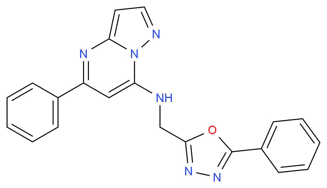 5-phenyl-N-[(5-phenyl-1,3,4-oxadiazol-2-yl)methyl]pyrazolo[1,5-a]pyrimidin-7-amine_Molecular_structure_CAS_)